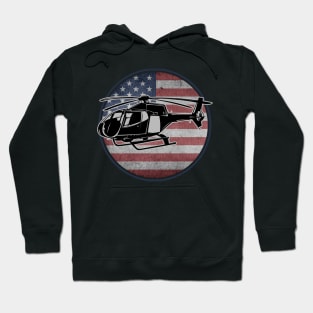 Helicopter Pilot USA American Flag Hoodie